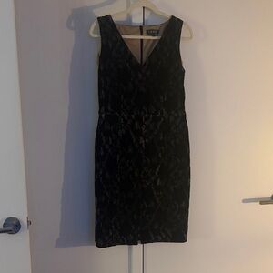 Lauren Ralph Lauren Black Lace V-Neck Midi Dress